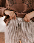 The Tasha Brown Striped Drawstring Pants