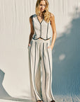 The Tara Linen Vest + Pants Set - Sold Separately