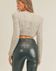 The Marilyn Pearl and Sequin Crop Top *Runway Exclusive*