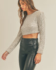 The Marilyn Pearl and Sequin Crop Top *Runway Exclusive*
