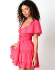 The Josefina Flutter Sleeve Mini Dress