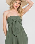 The Arla Strapless Front Tie Jumpsuit