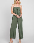 The Arla Strapless Front Tie Jumpsuit