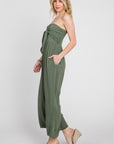 The Arla Strapless Front Tie Jumpsuit