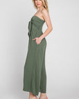 The Arla Strapless Front Tie Jumpsuit