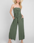 The Arla Strapless Front Tie Jumpsuit