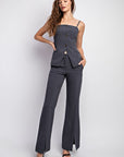 The Stasi Tailored Top + Flare Pants Set - Sold Separately