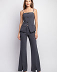 The Stasi Tailored Top + Flare Pants Set - Sold Separately
