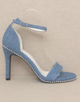 The Leighton Denim Studded Heels *Runway Exclusive*