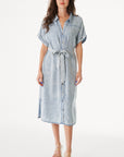 The Winry Denim Midi Shirt Dress