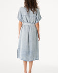 The Winry Denim Midi Shirt Dress