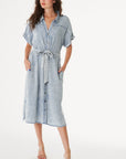 The Winry Denim Midi Shirt Dress
