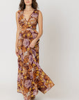 The Auburn Floral V-Neck Maxi Dress