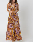 The Auburn Floral V-Neck Maxi Dress