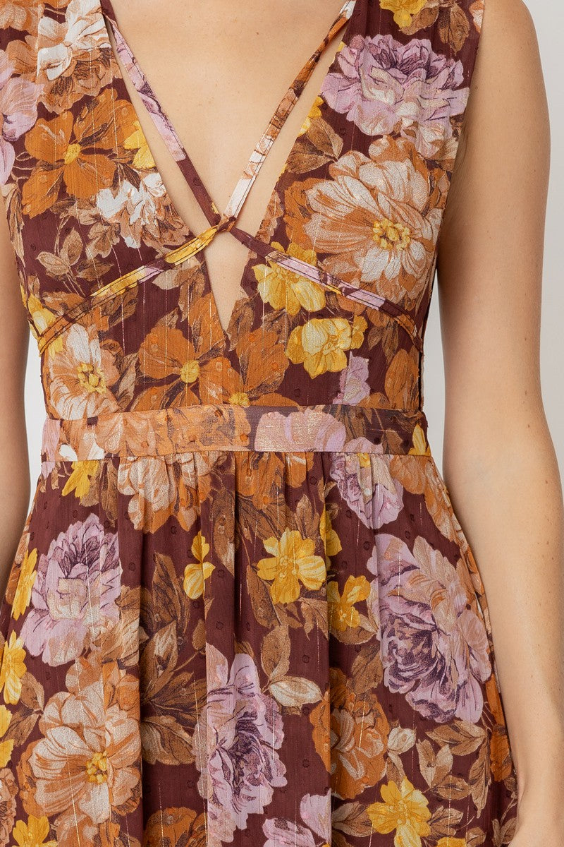 auburn maxi dress The Auburn Floral V-Neck Maxi Dress