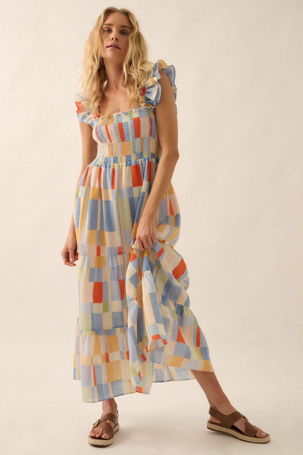knee length dresses for ladies Garden Party Ruffled Maxi Dress Rose Lavender / M main image 0