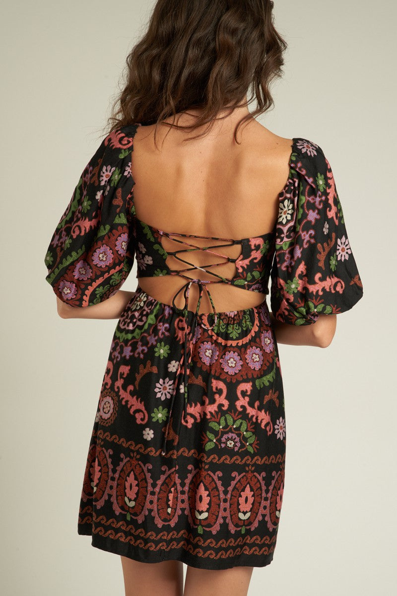 The Naomi Puff Sleeve Mini Dress