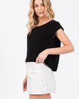 The Black Mossy Boxy Top