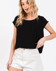 The Black Mossy Boxy Top
