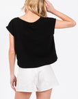 The Black Mossy Boxy Top