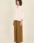 The Lilia Off White Floral Cotton Blouse