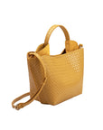 The Terri Yellow Vegan Top Handle Bag