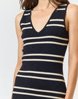 The Hildy Black Striped Sweater Dress