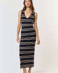 The Hildy Black Striped Sweater Dress