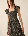 The Lilly Abstract Flare Midi Dress