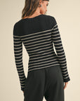 The Perry Striped Long Sleeve Top