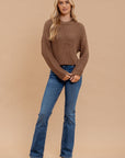 The Stori Mocha Chunky Sheer Sweater