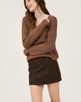 The Preya Mocha V-neck Sweater