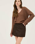 The Preya Mocha V-neck Sweater