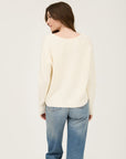 The Preya Oatmeal V-neck Sweater