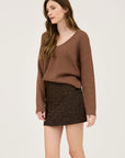 The Preya Mocha V-neck Sweater