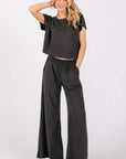 The Sirena Black Lounge Top + Pant Set - Sold Separately