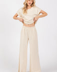The Sirena Cream Lounge Top + Pant Set - Sold Separately