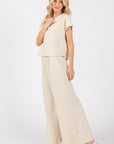 The Sirena Cream Lounge Top + Pant Set - Sold Separately
