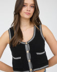 The Lani Gold Button Vest