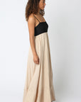 The Delyse Black Colorblock Maxi Dress