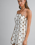 The Coralie Polka Dot Scalloped Mini Dress
