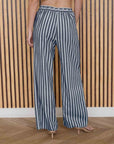The Mira Navy Striped Top + Pant Set - Sold Separately