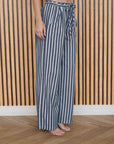 The Mira Navy Striped Top + Pant Set - Sold Separately
