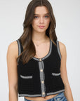 The Lani Gold Button Vest