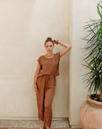 The Senna Nutshell Drawstring Barrel Pants