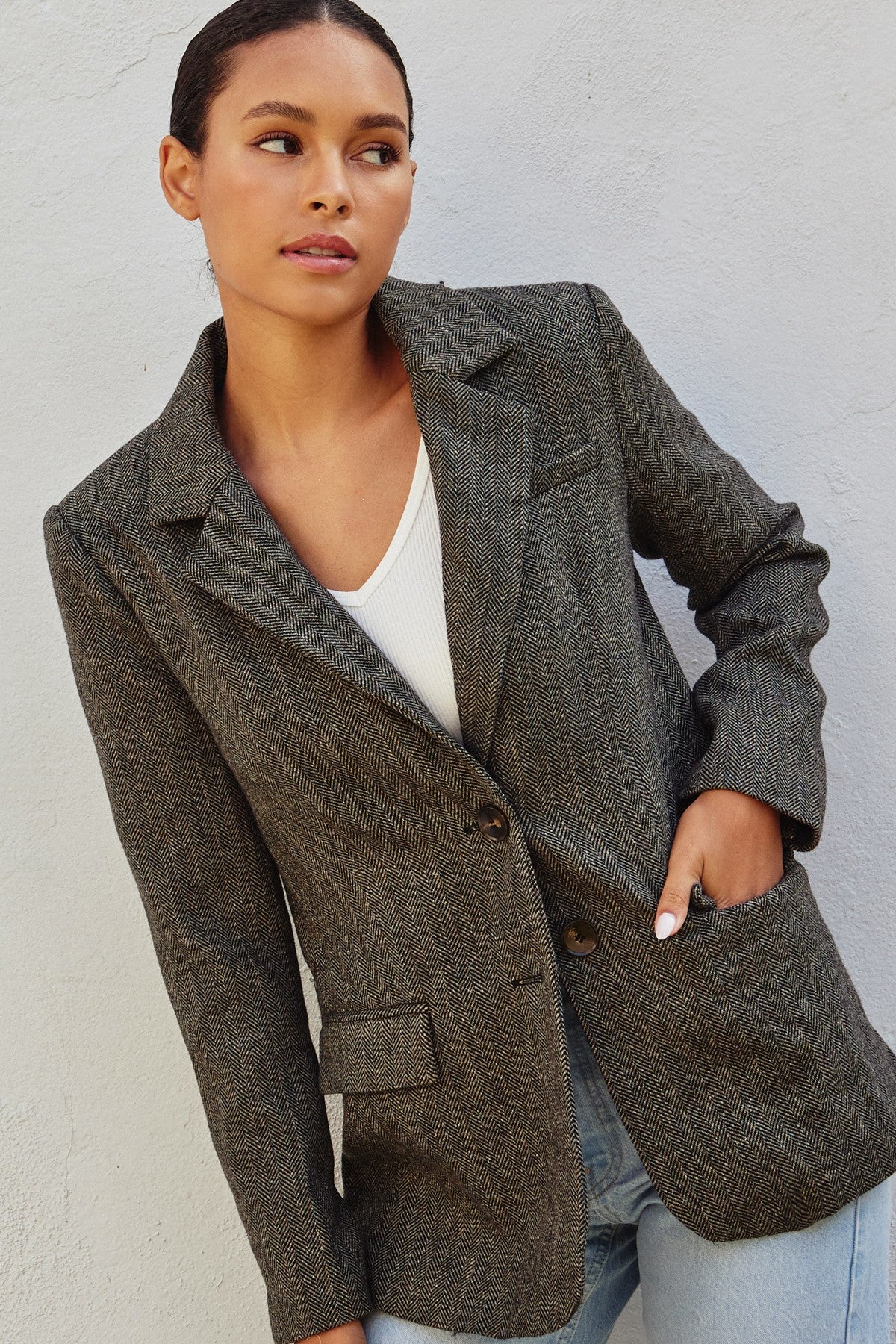 The Felicia Herringbone Classic Blazer – Thread + Seed
