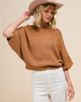 The Kayne Camel Dolman Boatneck Top