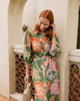 The Farah Floral Midi Shirt Dress
