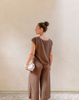 The Asha Chocolate Top + Pant Set - Sold Separately