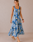 The Solene Floral Contrast Midi Dress